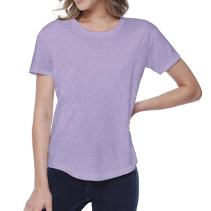 W352B - Womens Heather High Low Crew