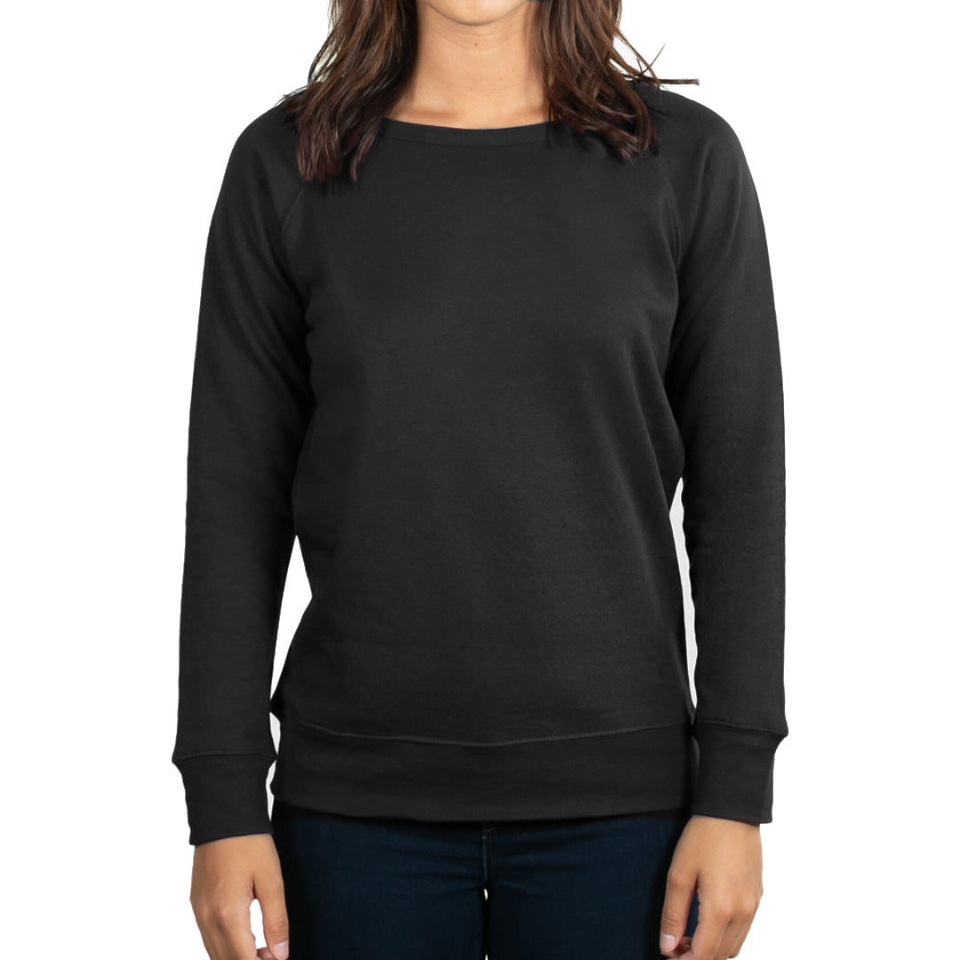 W358B - Womens Heather Raglan  Long Sleeve Crew