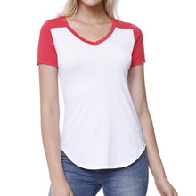 Load image into Gallery viewer, W312B - Womens Heather Varsity V-Neck