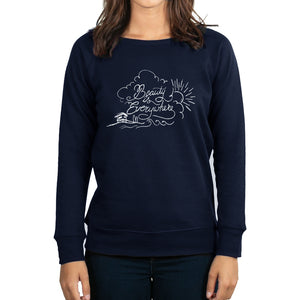 W358B - Womens Heather Raglan  Long Sleeve Crew